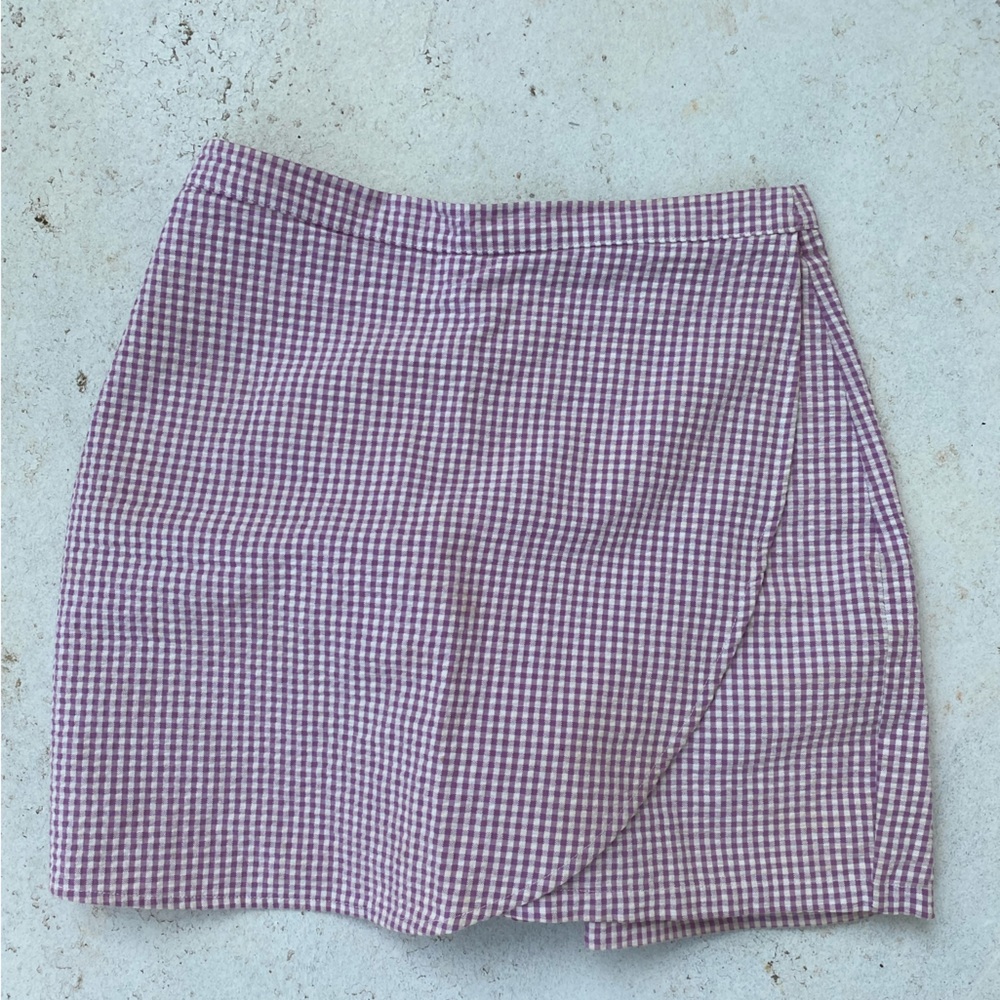 Christy Dawn Lilac Gingham skort